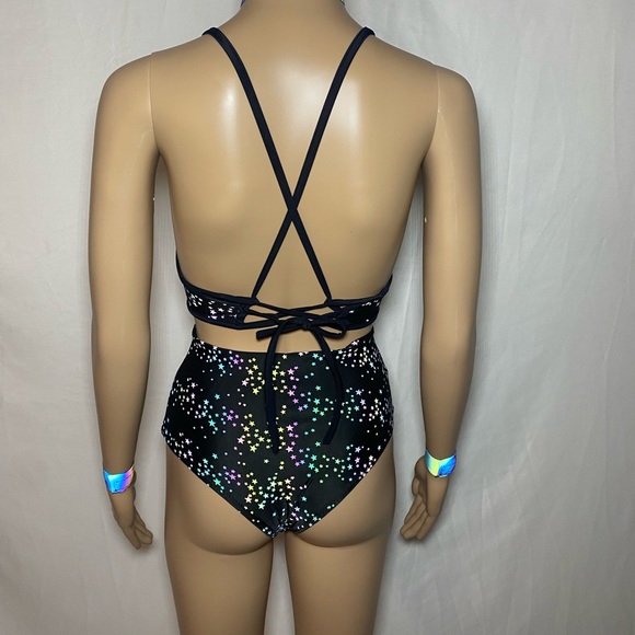 Rainbow and Reflective two-piece bikini set - Picture 6 of 8